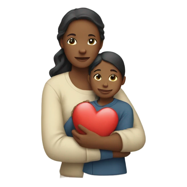 Mother holds her heart in her arm sticker