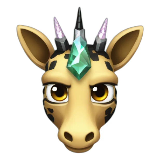 Minecraft Black Jiraffe Head With Diamond Unicorn Horn and Lazer Eyes sticker
