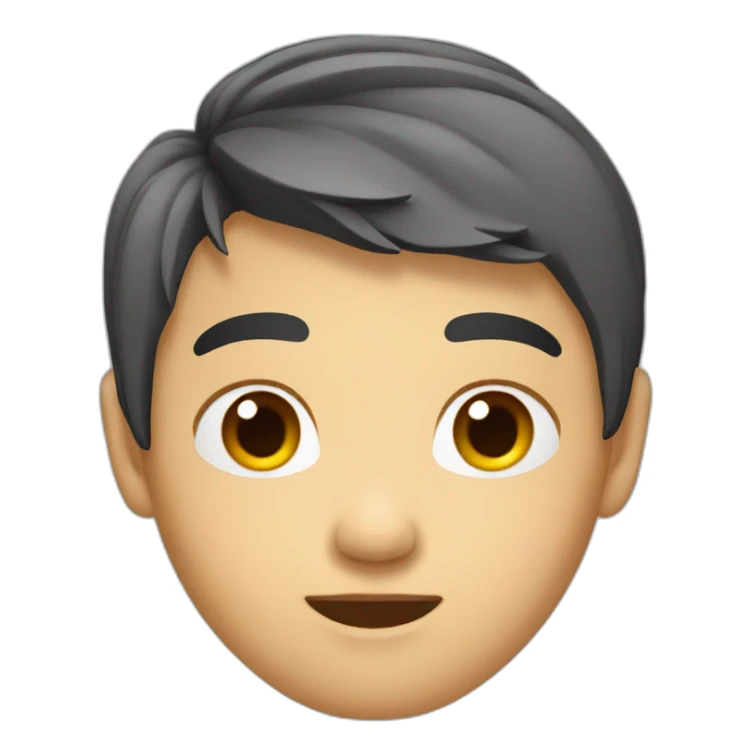 Asian with hard part in hair sticker