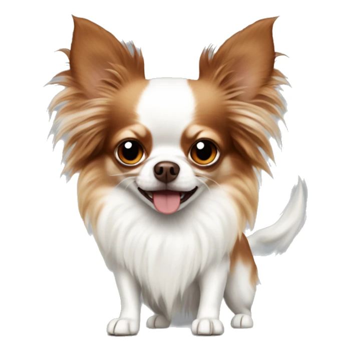 Long haired chihuahua white with reddish brown super angry sticker
