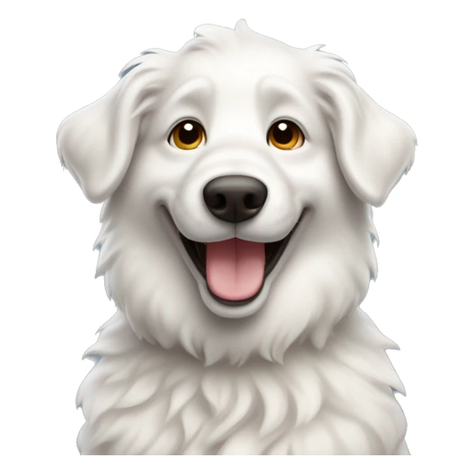 a white swiss sheperd dog with a smile and is waving with its paw sticker
