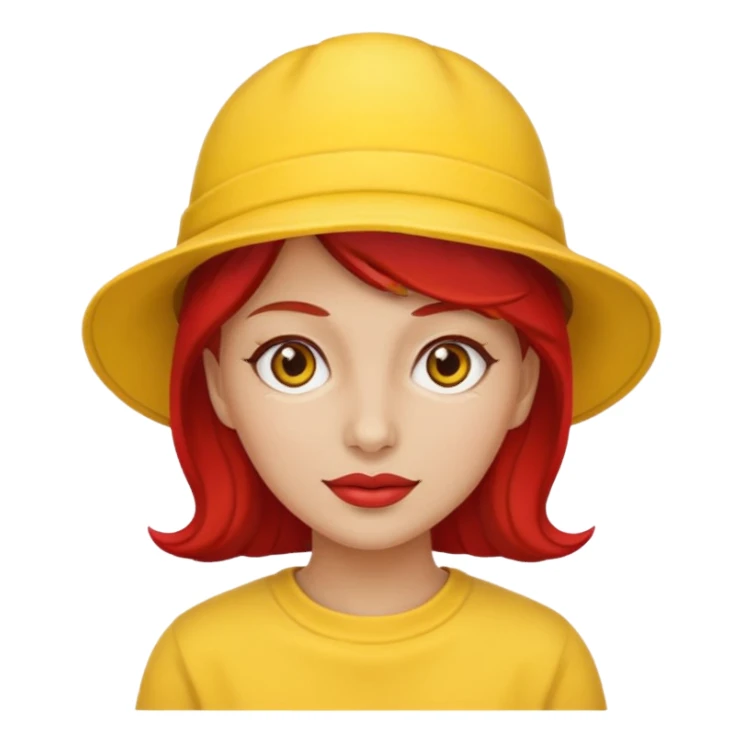 red woman with yellow hat sticker