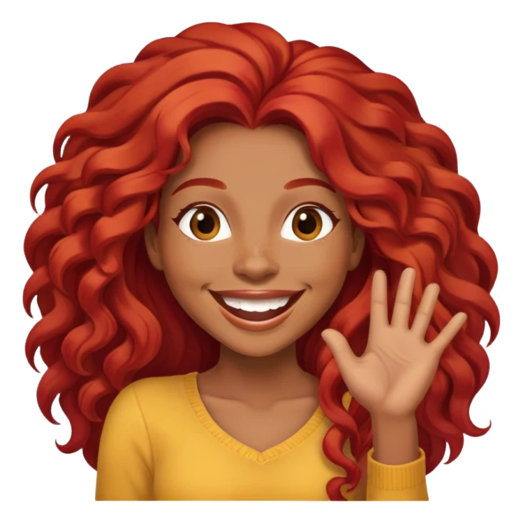 Afrolatina with long red hair celebrating something exciting sticker