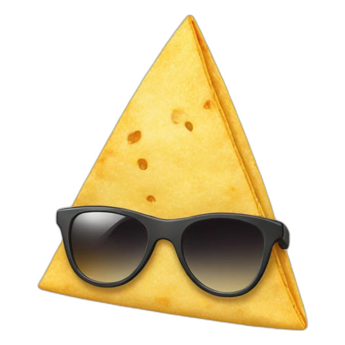 tortilla chip with sunglasses sticker