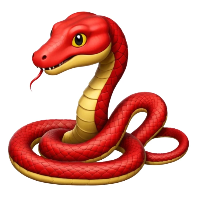 La imagen es de una serpiente roja pero que solo sea como el delineado sticker