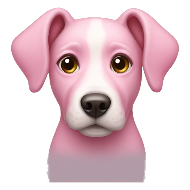 pink dog with creamy hearts in eyes sticker