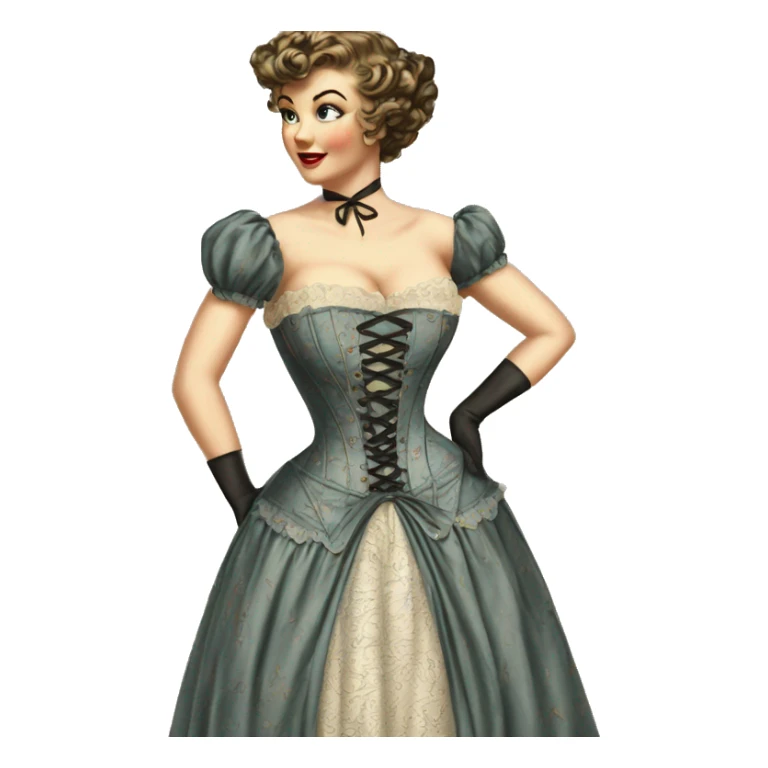Beautiful vintage corset dress  sticker