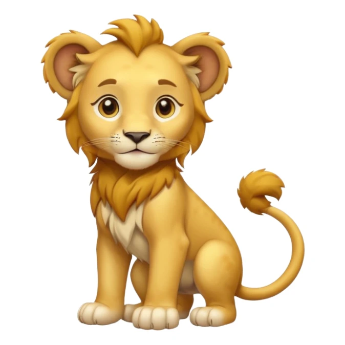 in lion family, only Kid boy., full body, single tail sticker