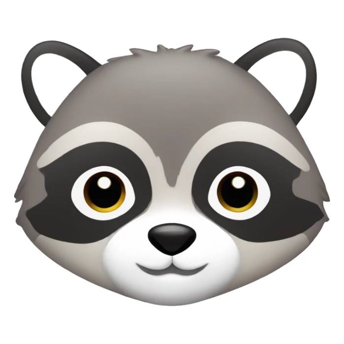 Pink raccoon, round face, round eyes, no mouth, raccoon pattern, cute, Sanrio style sticker