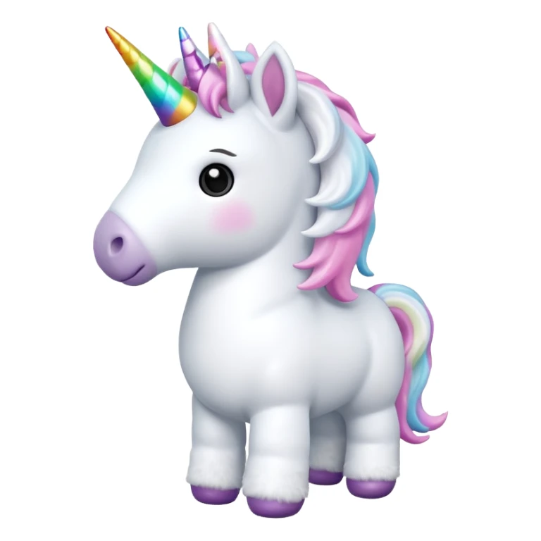 white unicorn toy facing towards camera full body sticker