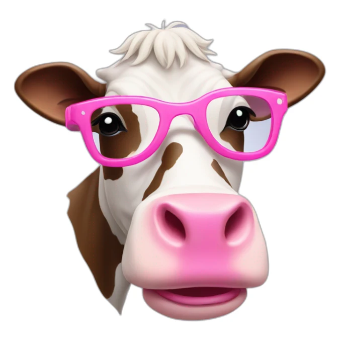 À cow with pink glasses and pink shoes sticker