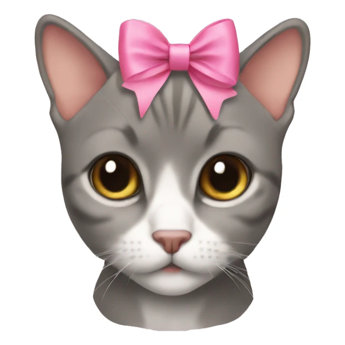 British short hair with a pink bow  sticker