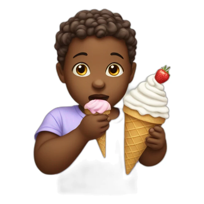 baby eating ice cream sticker