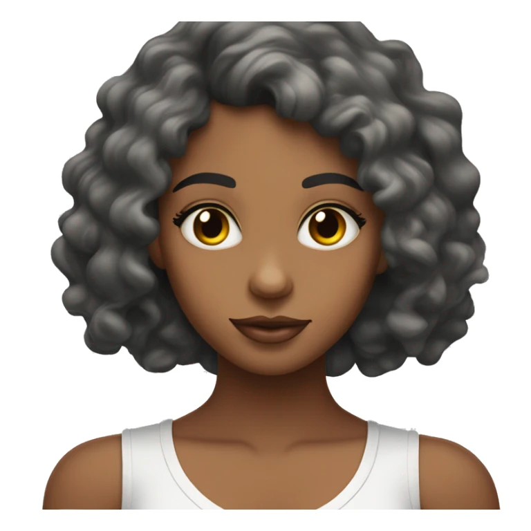 Joven de piel morena, ojos de color negro y cabello rizado sticker