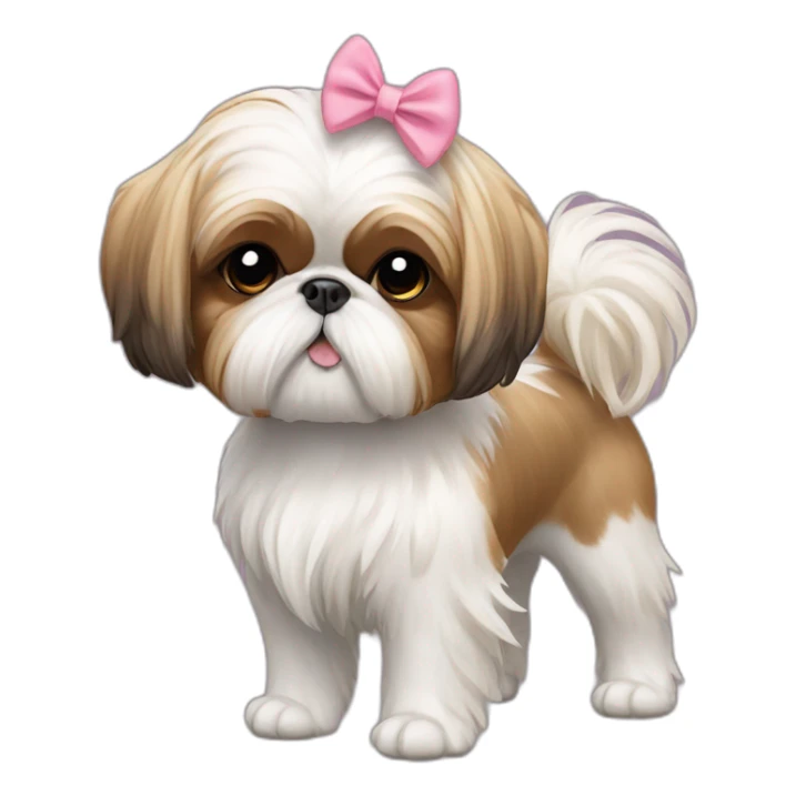 Dog Shih Tzu with a bow on head full-body sticker