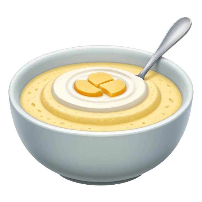 a bowl of grits, vibrant, no spoon, simple, clear sticker