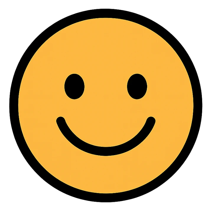color outline icon of a smiling face sticker