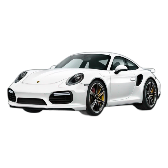 white porsche turbo s gt sticker