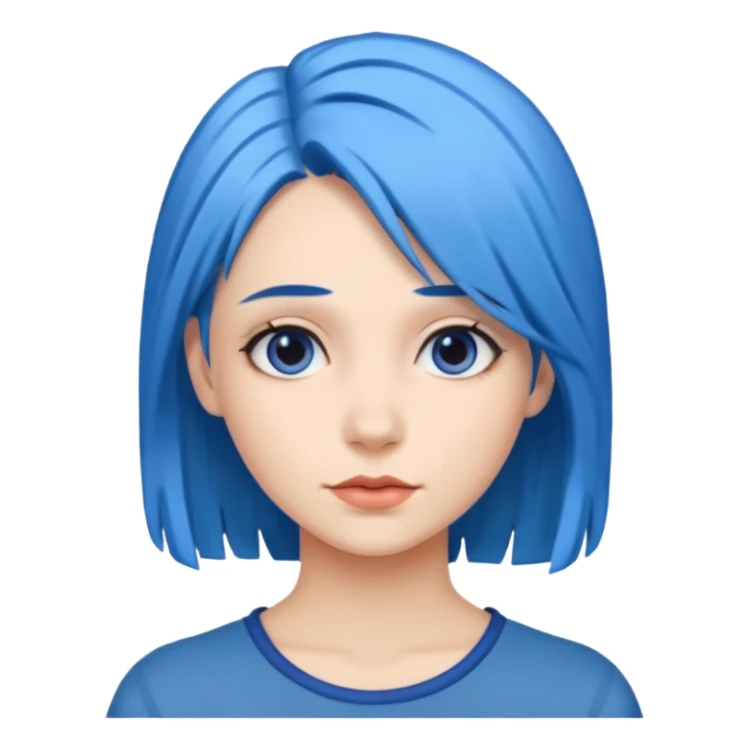 woman with blue hair sticker