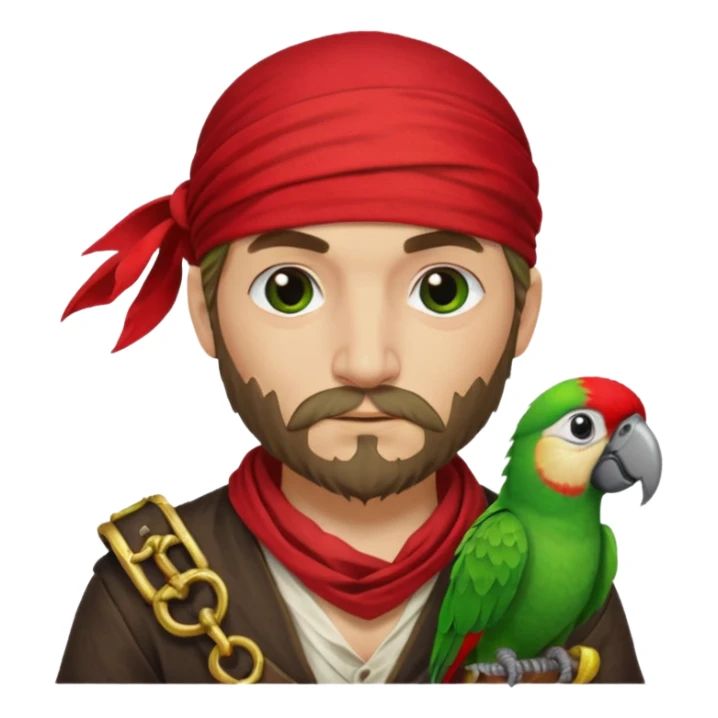 pirate and parrot sticker