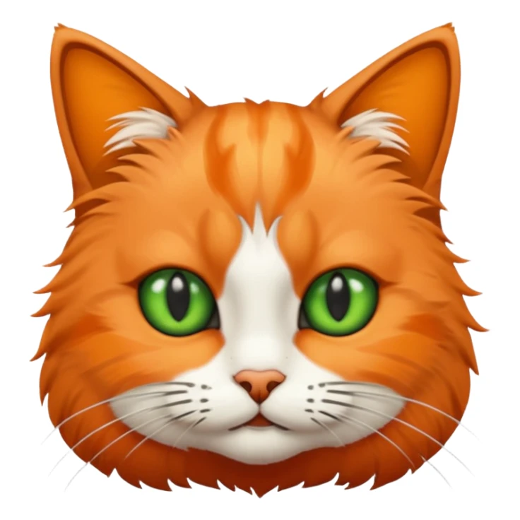 A cat with 1 side its face orange colour and the other black colour sticker
