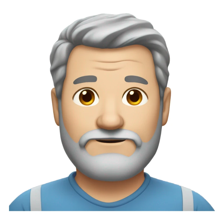 fat guy brown and grey hair, 50 year with beard sticker