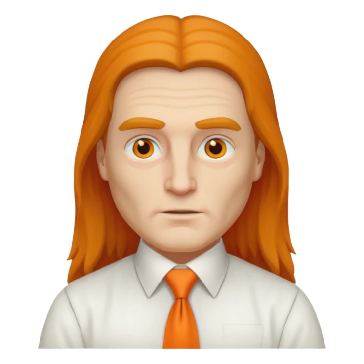 leonardo davinci in white shirt, orange tie sticker