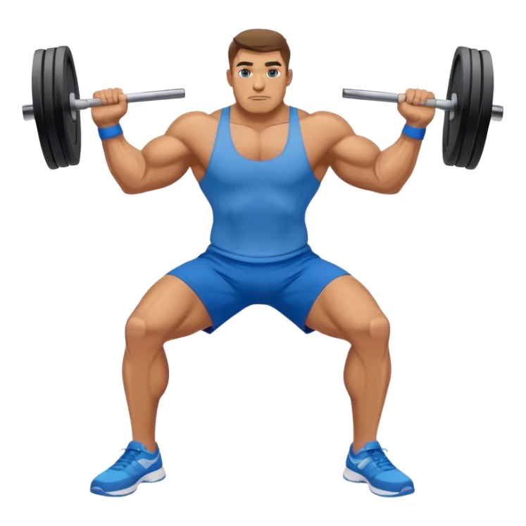 buff man with blue shorts weighted lunges sticker