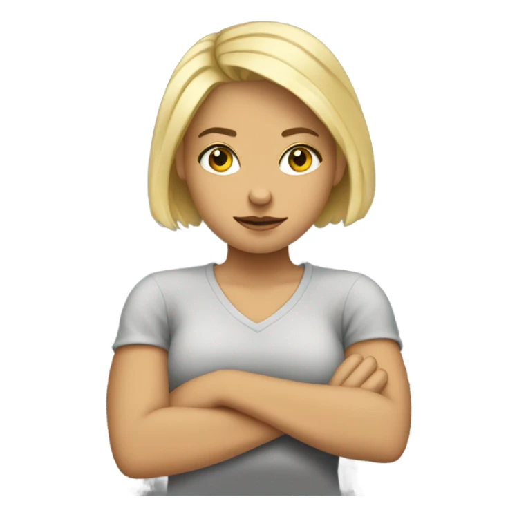 Bratty Blonde girl with arms crossed sticker