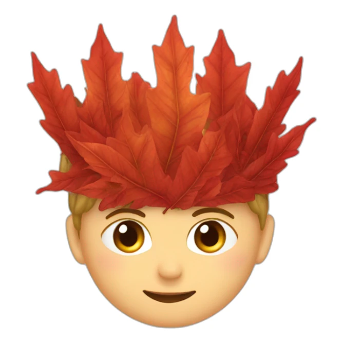 crown of red leaves sticker