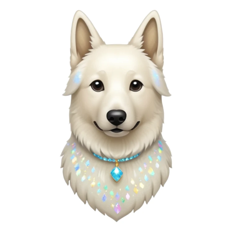 White belgian Shepard feels Like a Glitter fairy sticker