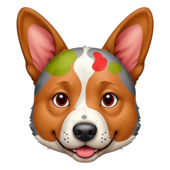 Chunky Australian cattle dog with ears up begging sticker