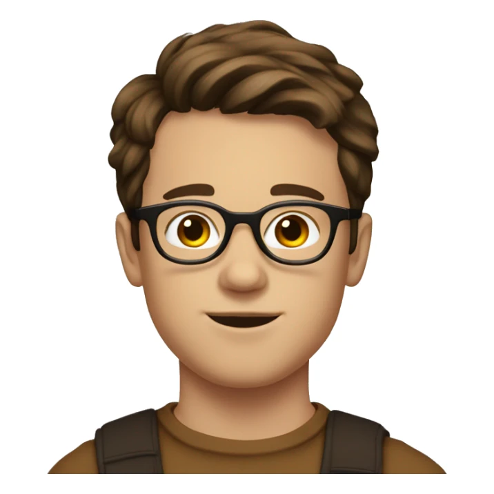 young XIXth Man with round glasses, short brown hair sticker