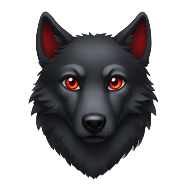 black Wolf, red eyes sticker