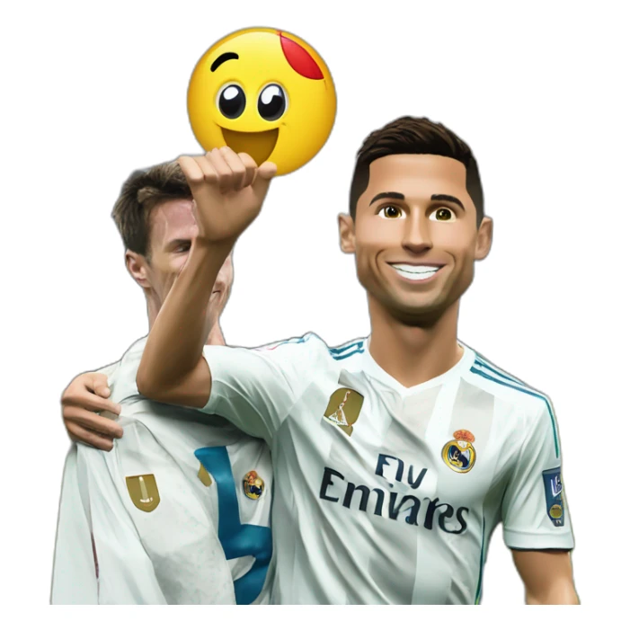 Cristiano Ronaldo qui met un petit pont à messi sticker