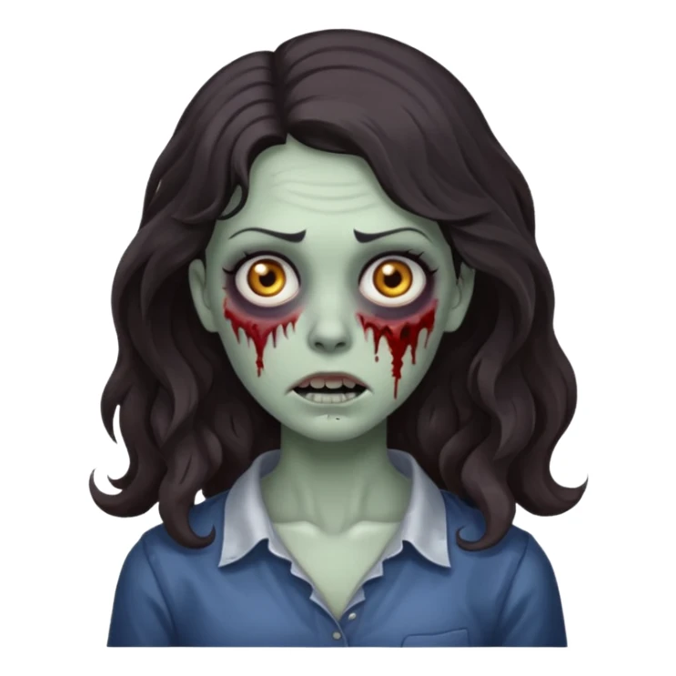 🧟‍♀️ zumbi de cabelo ondulado feminino  sticker