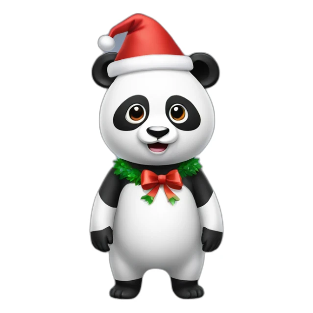 full body christmas panda in vr headset sticker