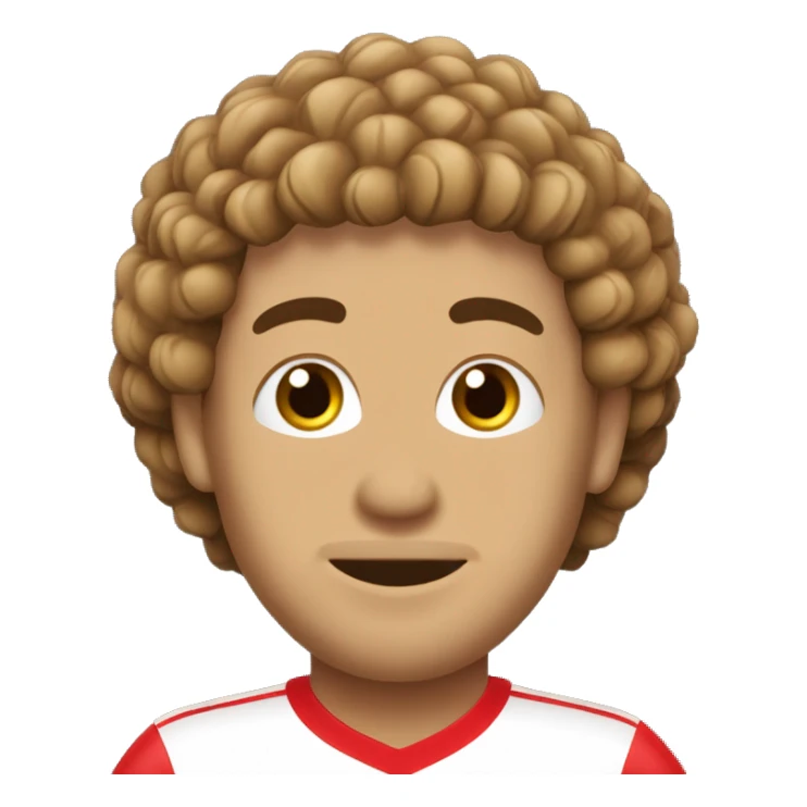 Un gars marocain avec le maillot du Maroc de foot et des cheveux bouclés  sticker