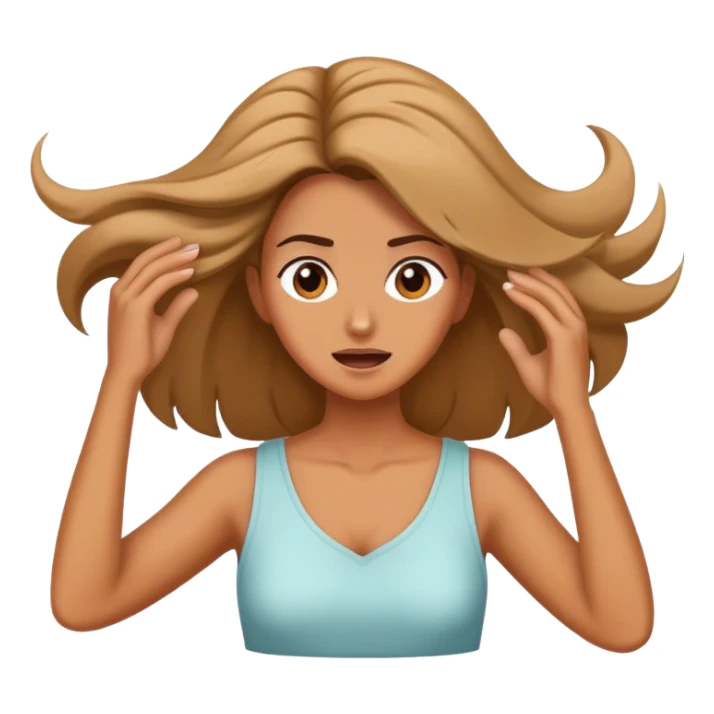 Woman flipping her hair and telling a dramatic story sticker