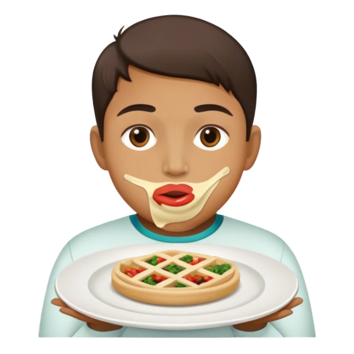 sealed Mouth and food in plate in front of it sticker
