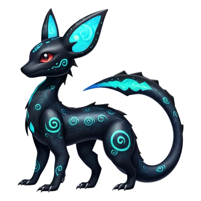 Nebulae Salandit-Umbreon-Fakémon-hybrid-creature (full body)  sticker