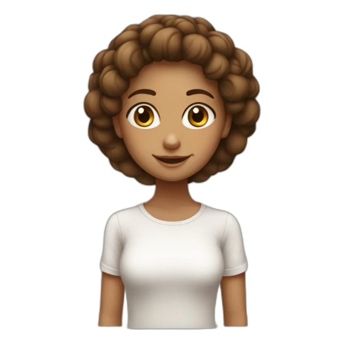 Menina branca com olhos grandes e cabelo liso marrom sticker