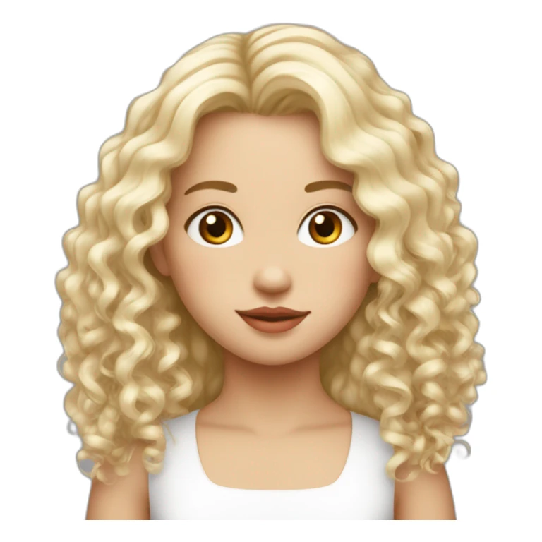 Une fille au cheveux rouge bouclés long blanche de peau  sticker