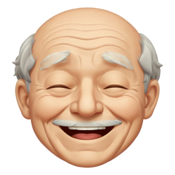 old man laughing with closed eyes sticker