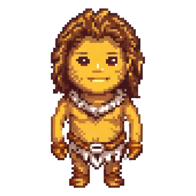Caveman emoji in animal skin sticker
