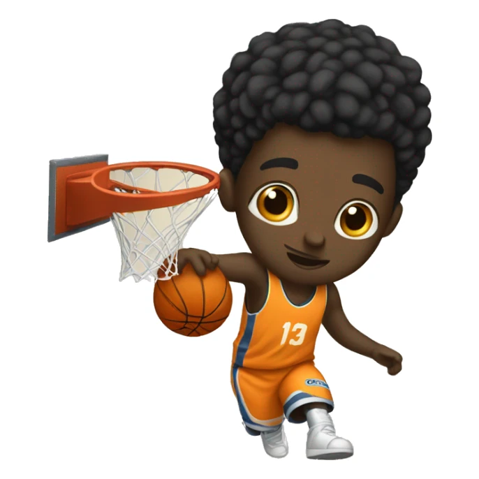 black asian tall boy plays a basketball  sticker