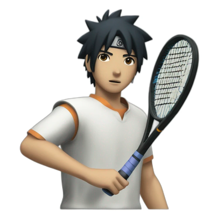 naruto with short black hair playing tennis sticker