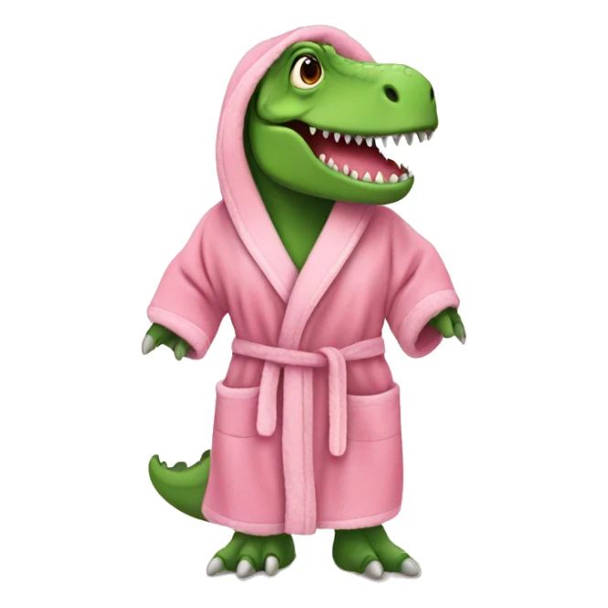 cute t rex wearing a dressing gown and slippers for spa day sticker