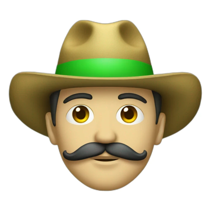 Persona con sombrero verde y bigote sticker
