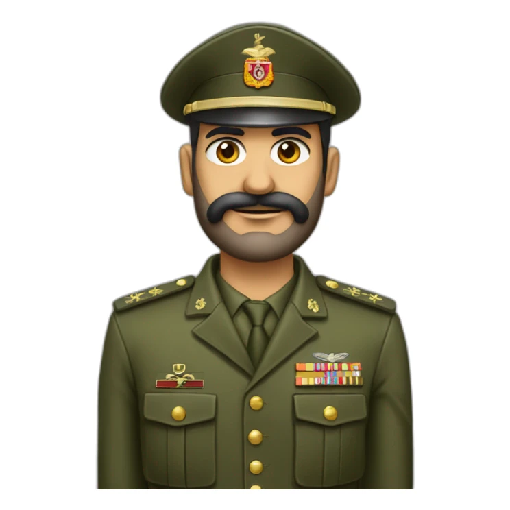 Militar de ejército español con barba castaña  ojos castaños sticker